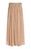 Philosophy Di Lorenzo Serafini Gathered Stretch-tulle Maxi Skirt In Beige