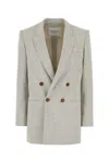Philosophy Di Lorenzo Serafini Melange Beige Stretch Wool Blend Blazer In Fantasiabianco