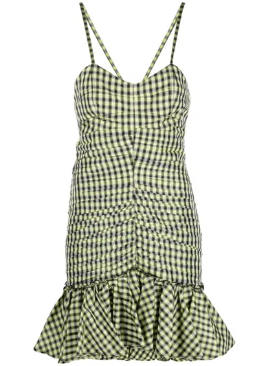 Philosophy Di Lorenzo Serafini Cutout Ruched Gingham Faille Mini Dress In Multi