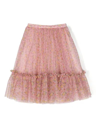 Philosophy Di Lorenzo Serafini Kids' Floral-print Tulle Skirt In Multicolor