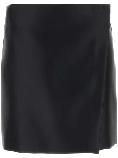 Philosophy Di Lorenzo Serafini Duchesse Satin Mini Skirt In Black