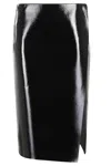 Philosophy Di Lorenzo Serafini Midi Blue Skirt With Slit In Vynil Woman In Nero