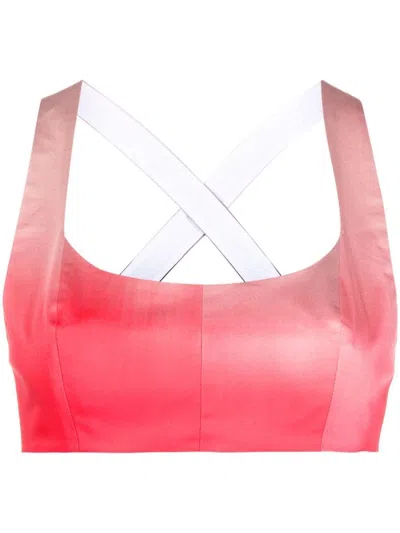 Philosophy Di Lorenzo Serafini Gradient-effect Cropped Top In Rose