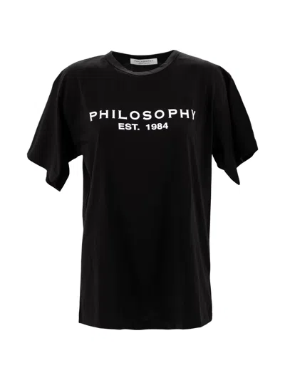 Philosophy Di Lorenzo Serafini Graphic-print Cotton T-shirt In Black