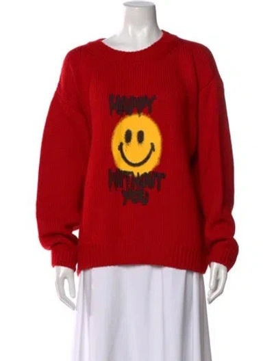Pre-owned Philosophy Di Lorenzo Serafini Graphic Print Crew Neck Sweater In Red