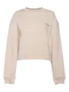 Philosophy Di Lorenzo Serafini Cropped Beige Sweatshirt With Subtle Logo In Gray