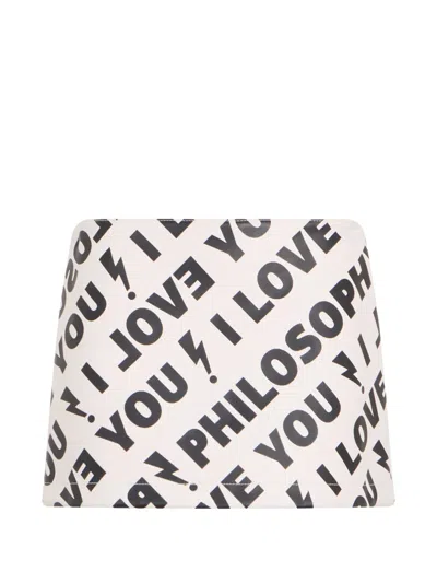 Philosophy Di Lorenzo Serafini Graphic-print Mini Skirt In Multi