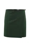 PHILOSOPHY DI LORENZO SERAFINI GREEN WOOL BLEND SKIRT