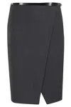 PHILOSOPHY DI LORENZO SERAFINI GREEN WOOL SKIRT