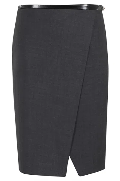 PHILOSOPHY DI LORENZO SERAFINI GREEN WOOL SKIRT