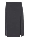 Philosophy Di Lorenzo Serafini Grey Pencil Skirt With Slit In Wool Blend Woman In Grey