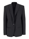 PHILOSOPHY DI LORENZO SERAFINI GREY SINGLE-BREASTED JACKET WITH A SINGLE BUTTON IN WOOL BLEND WOMAN