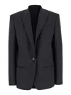 Philosophy Di Lorenzo Serafini Grey Single-breasted Jacket With A Single Button In Wool Blend Woman In Grey