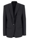 Philosophy Di Lorenzo Serafini Grey Single-breasted Jacket With A Single Button In Wool Blend Woman In Grey