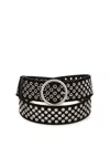 Philosophy Di Lorenzo Serafini Grommet Black Suede Belt In Negro