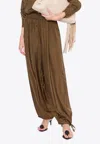 Shop Philosophy Di Lorenzo Serafini Habotai Silk Pants In Brown