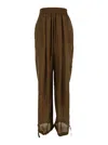 Philosophy Di Lorenzo Serafini 'haboutai' Brown Pants With Elastic Waist And Drawstring Edges In Silk Woman In Brown