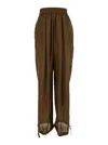 Philosophy Di Lorenzo Serafini 'haboutai' Brown Pants With Elastic Waist And Drawstring Edges In Silk Woman In Brown