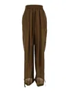 Philosophy Di Lorenzo Serafini 'haboutai' Brown Pants With Elastic Waist And Drawstring Edges In Silk Woman In Brown