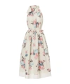 Philosophy Di Lorenzo Serafini Halter Neck Midi Dress With Floral Print In Multi