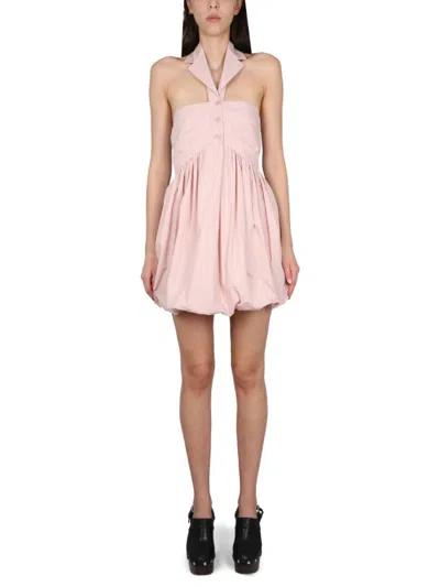 Philosophy Di Lorenzo Serafini Halter Neck Mini Dress With Pleated Bodice