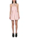 Philosophy Di Lorenzo Serafini Chic Mini Dress With Partial Button Closure In Pink