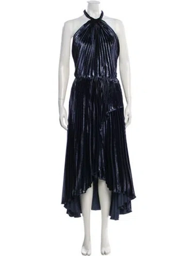 Pre-owned Philosophy Di Lorenzo Serafini Halterneck Long Dress In Blue