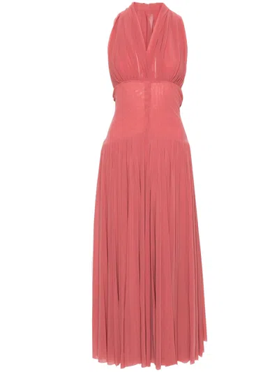 Philosophy Di Lorenzo Serafini Halterneck Mesh Maxi Dress In Pink