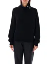 Philosophy Di Lorenzo Serafini High Neck Pearl Brooch Sweater In Grey