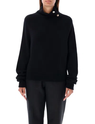 Philosophy Di Lorenzo Serafini High Neck Pearl Brooch Sweater In Grey