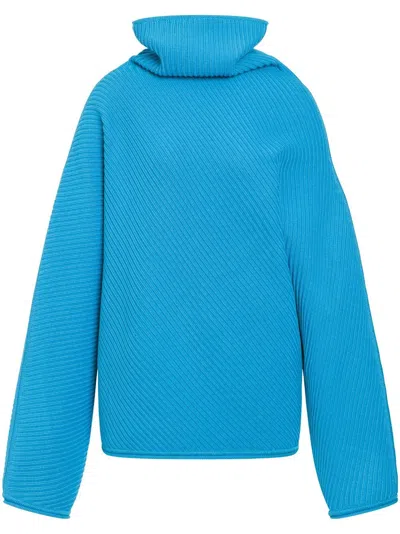 Philosophy Di Lorenzo Serafini High-neck Ribbed Jumper In Clear Blue