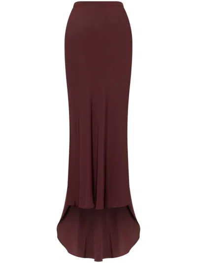 Philosophy Di Lorenzo Serafini High-waist Crepe Fluted Skirt In Brown