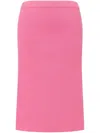 Philosophy Di Lorenzo Serafini Midi Pink Skirt With Elastic Waistband In Ribbed Fabric Woman In Pink