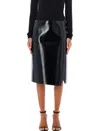 Philosophy Di Lorenzo Serafini Midi Blue Skirt With Slit In Vynil Woman In Grey