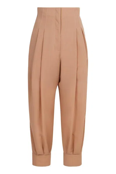 Philosophy Di Lorenzo Serafini High-waist Tapered-fit Trousers In Beige