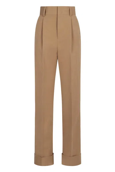 Philosophy Di Lorenzo Serafini High-waist Wide-leg Trousers In Beige