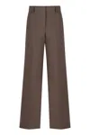 Philosophy Di Lorenzo Serafini High-waist Wide-leg Trousers In Mud