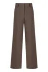 Philosophy Di Lorenzo Serafini High-waist Wide-leg Trousers In Mud