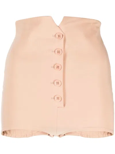 Philosophy Di Lorenzo Serafini High-waisted Mini Shorts In Neutrals