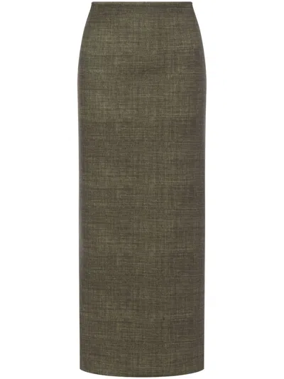 Philosophy Di Lorenzo Serafini High-waisted Pencil Skirt In Verde