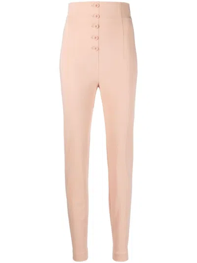 Philosophy Di Lorenzo Serafini High-waisted Stretch-cotton Trousers In Nude