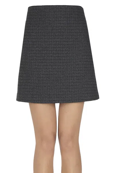 Philosophy Di Lorenzo Serafini Houndsthooth Print Mini Skirt In Multi