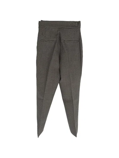 Pre-owned Philosophy Di Lorenzo Serafini Houndstooth Pleated Trousers In Black