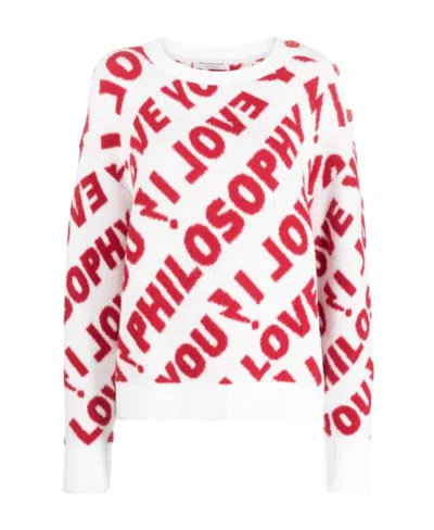 PHILOSOPHY DI LORENZO SERAFINI PHILOSOPHY DI LORENZO SERAFINI I LOVE YOU PHILOSOPHY KNITTED JUMPER