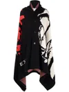 Philosophy Di Lorenzo Serafini Intarsia-knit Hooded Cape In Black
