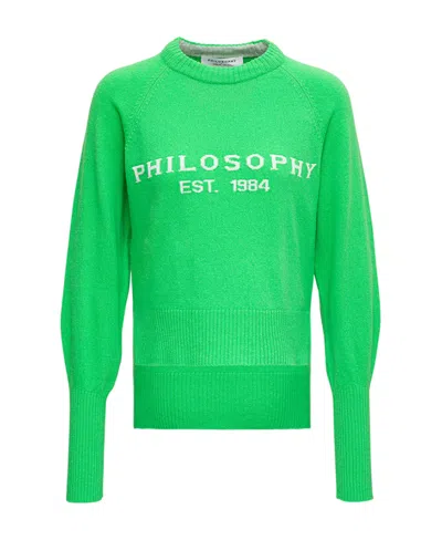 PHILOSOPHY DI LORENZO SERAFINI INTARSIA-KNIT LOGO JUMPER