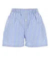 Philosophy Di Lorenzo Serafini Striped Cotton Blend Poplin Shorts In Fantasiablu