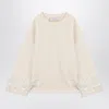 Philosophy Di Lorenzo Serafini Ivory Sweatshirt With Feathers