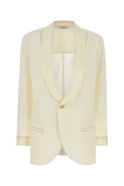 PHILOSOPHY DI LORENZO SERAFINI IVORY POLYESTER BLEND BLAZER