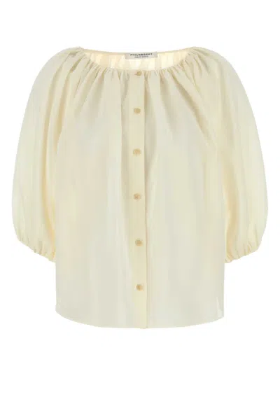 PHILOSOPHY DI LORENZO SERAFINI PHILOSOPHY DI LORENZO SERAFINI IVORY POLYESTER BLEND SHIRT